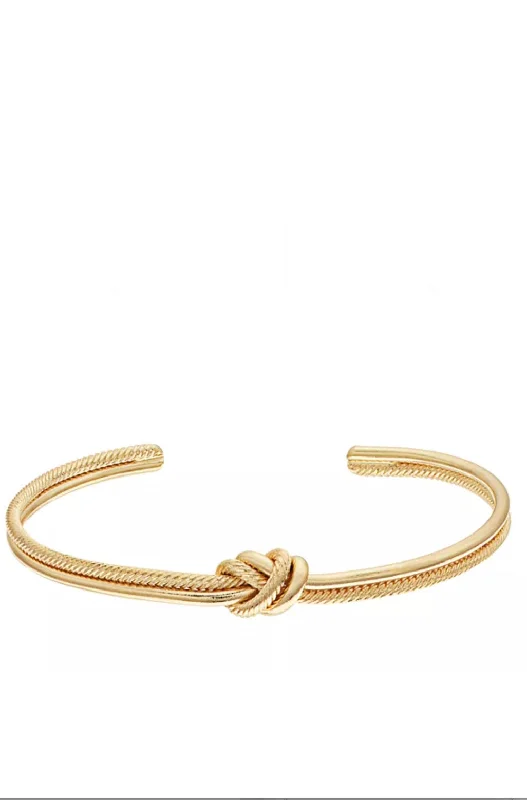 silver chain bracelet with charms-18k Gold Knotted Bangle