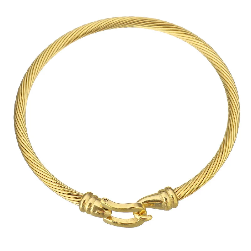 personalized bracelet with zodiac sign-18k Gold Plated Bangle