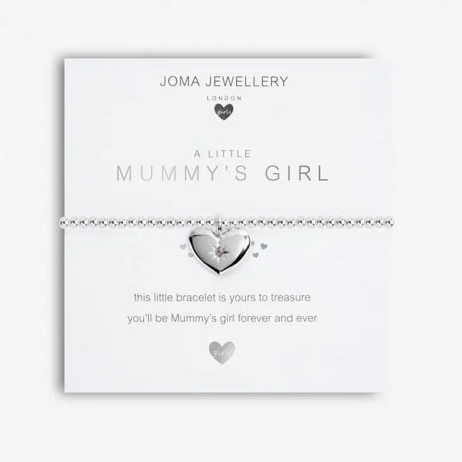 silver bracelet with inspirational symbols-A Little Mummy's Girl Bracelet C527