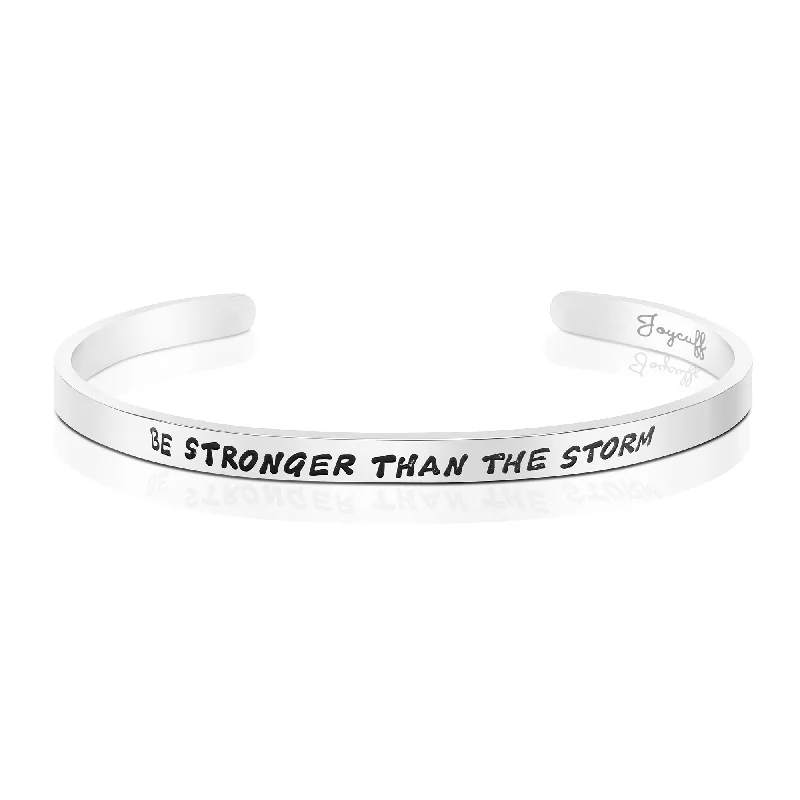 personalized name bracelet for women-Be Stronger Than The Storm