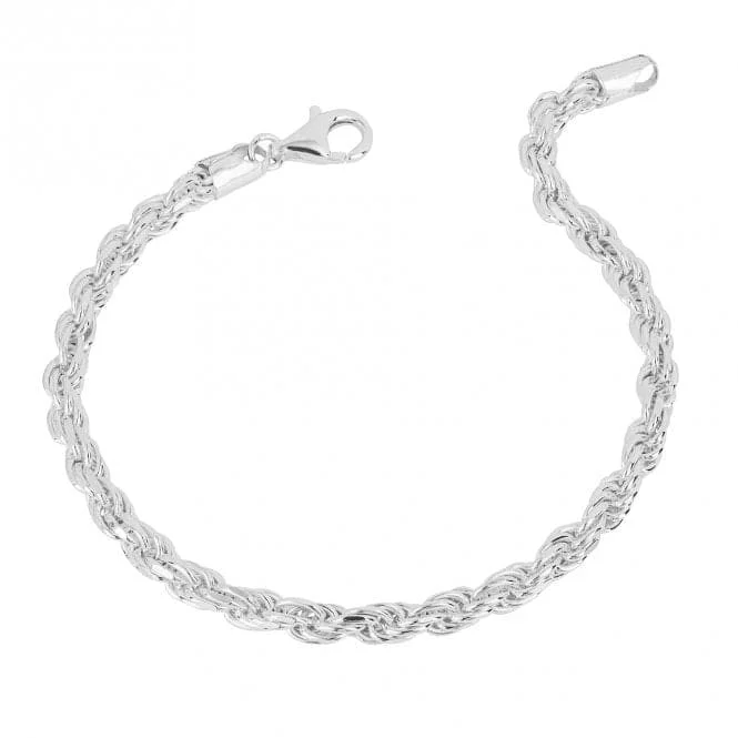 leather bracelet with engraved date-Diamoind Cut Rope Chain 22cm Bracelet B5396