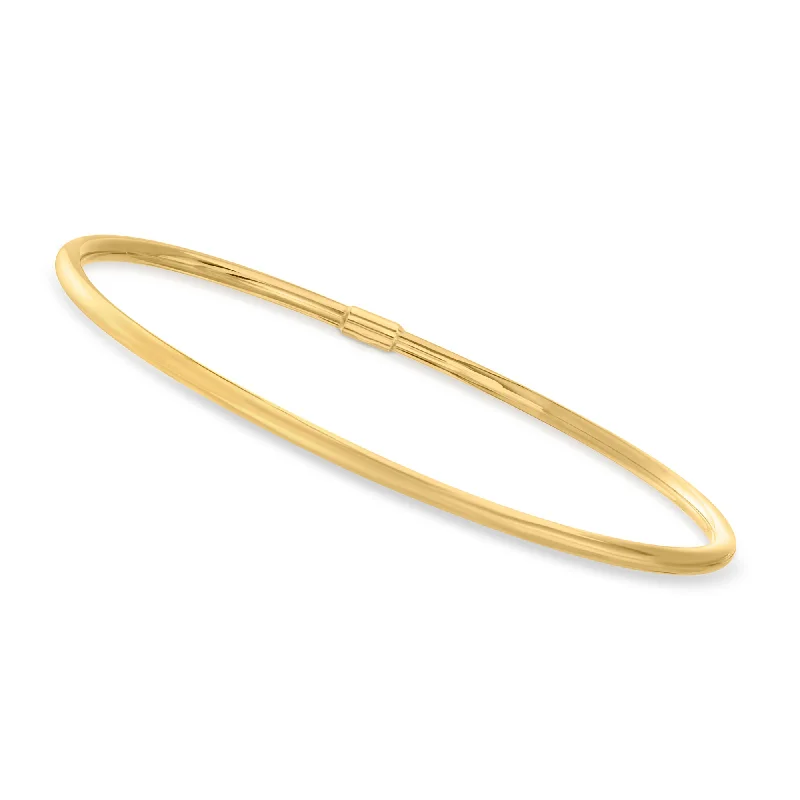 unique gold bracelet for women-Canaria Italian 10kt Yellow Gold Bangle Bracelet