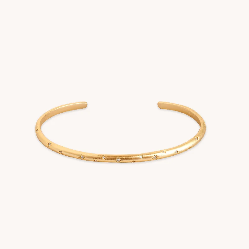 trendy bracelet with meaningful charms-Cosmic Star Cuff in Gold