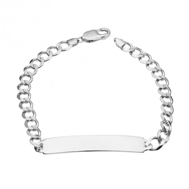 men’s silver bracelet with engraved message-ID Bar Bracelet B5417