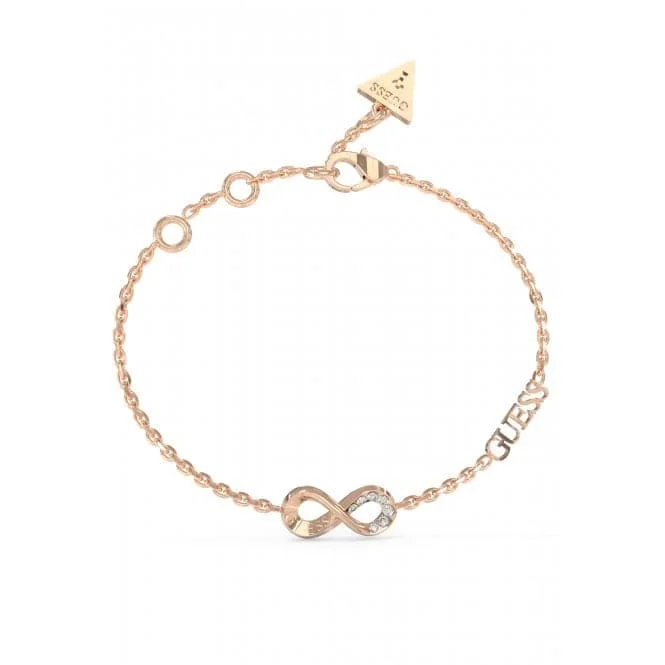 custom sterling silver bracelet for him-Ladies Endless Dream Rose Gold Crystal Bracelet UBB03270RGL