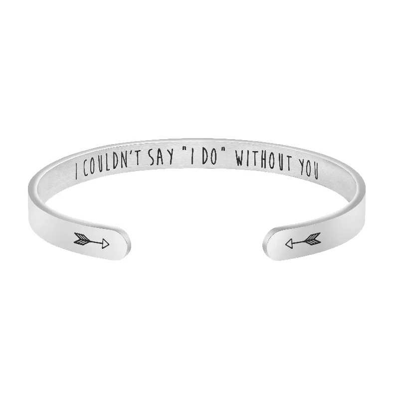 women’s bracelet with angel charm-I couldn't say "I do" without you