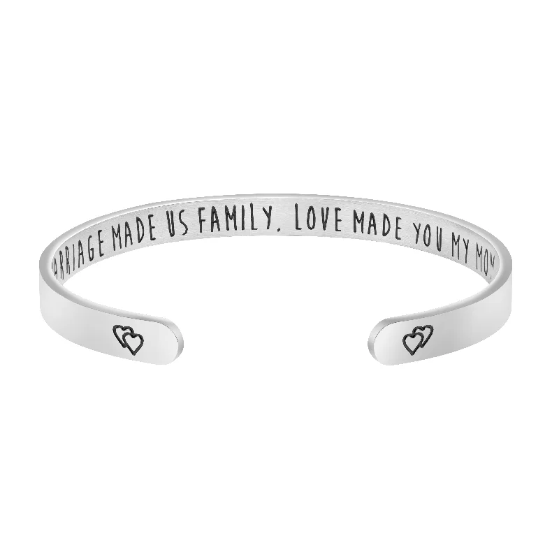 stackable silver bracelets for men-Marriage Made Us Family Love Made You My Mom Mother of the Groom Jewelry