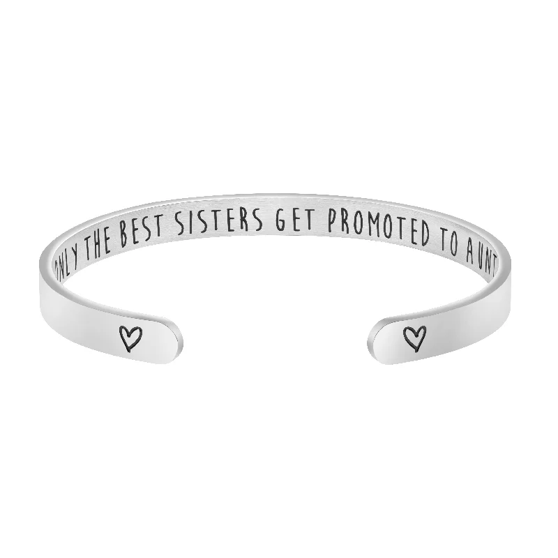 unique bracelet with birthstone charm-Only The Best Sisters Get Promoted To Aunt New Aunt Sister Gift