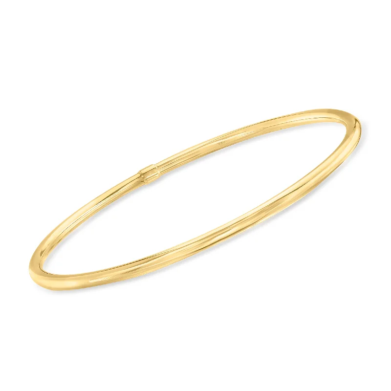 silver bracelet for casual everyday wear-Ross-Simons 3mm 14kt Yellow Gold Bangle Bracelet