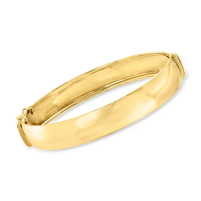 adjustable silver bracelet for men-Ross-Simons Italian 14kt Yellow Gold Bangle Bracelet With Box Clasp