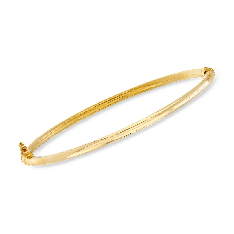 silver bracelet with star charm for luck-Ross-Simons Italian 18kt Yellow Gold Bangle Bracelet