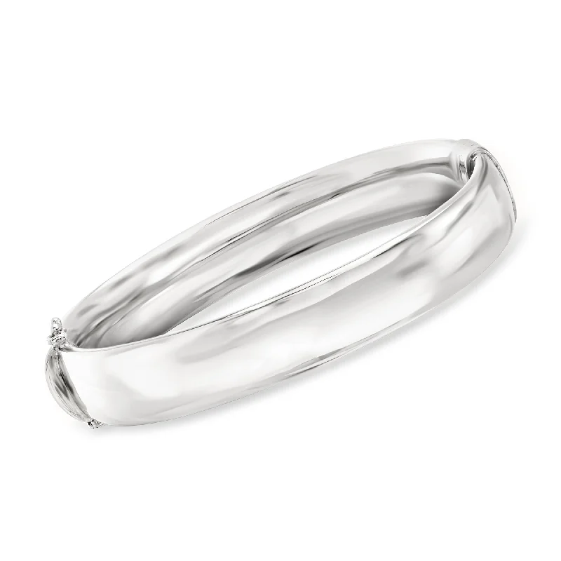 men’s leather bracelet with stainless steel clasp-Ross-Simons Sterling Silver Hinged Bangle Bracelet