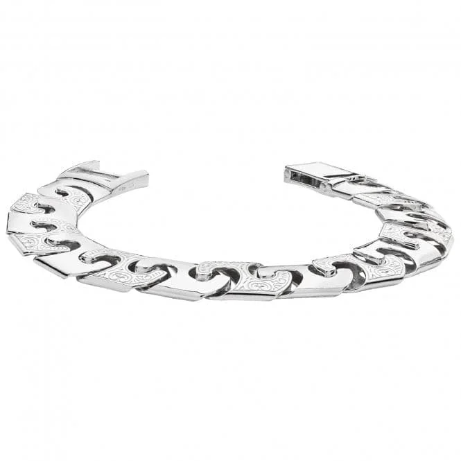 adjustable gold bracelet with charms-Acotis Silver Jewellery Men's Cast Bracelet G1160