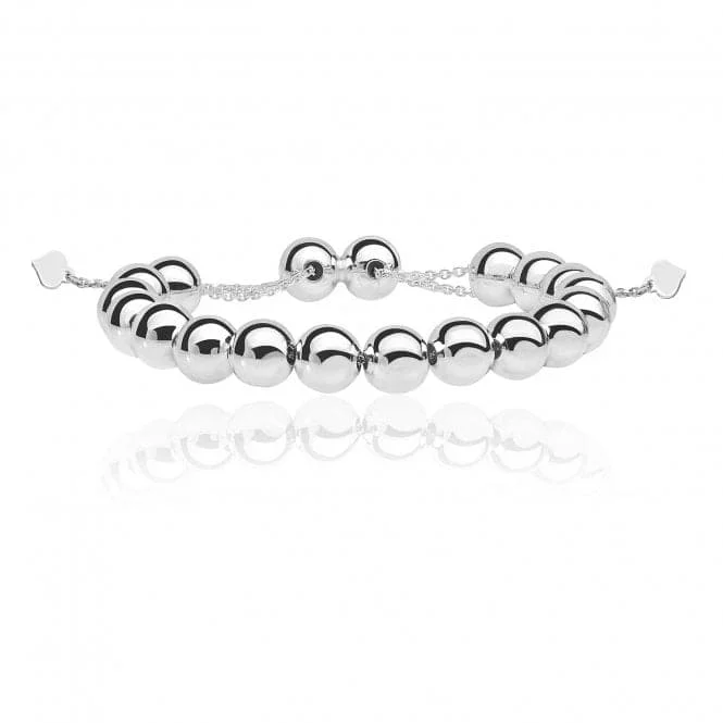 silver bracelet for men with stone charm-Acotis Silver Jewellery Ladies Bead Pull Style Bracelet G2650