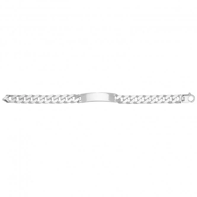 silver bracelet with floral charm-Acotis Silver Jewellery Men's Curb Id Bracelet G2631