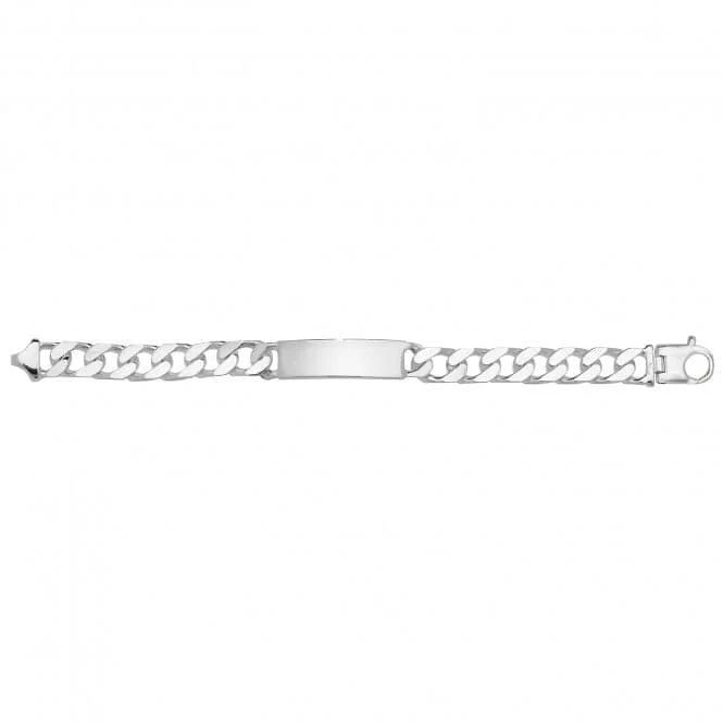 engraved bracelet with date for couples-Acotis Silver Jewellery Men's Curb Id Bracelet G2632