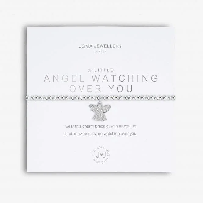 custom silver cuff bracelet for anniversary-A Little Angels Watching Over You Bracelet 4967