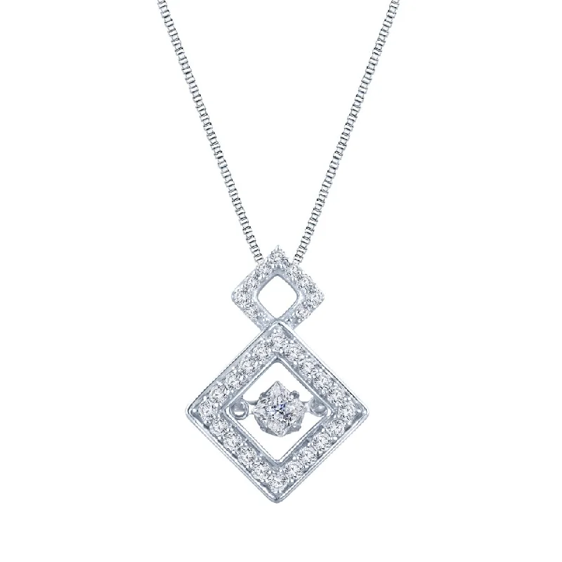 custom monogram necklace -Auriya 14k White Gold 1/2ct TDW Dancing Diamond Necklace