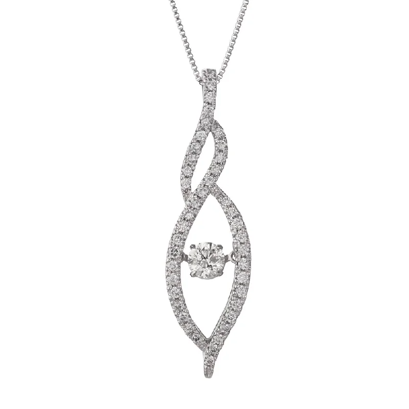 vintage pearl pendant necklace -Auriya 14k White Gold 1/2ct TDW 'Dancing Stone' Diamond Necklace (G-H, I1-I2)