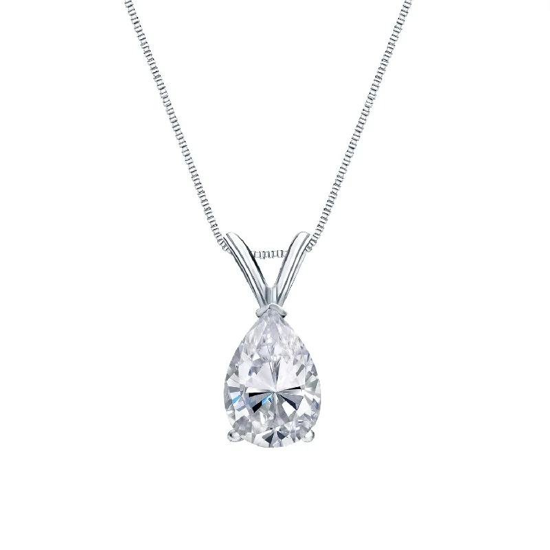 engraved silver bar pendant -Auriya 1ctw Pear-cut Diamond Solitaire Necklace 14k Gold (G-H, VS1-VS2)