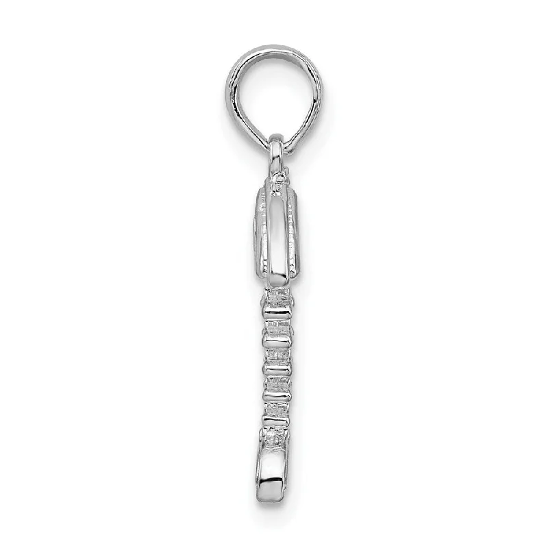 birthstone pendant necklace silver -Diamond2Deal 925 Sterling Silver 3D Fishbone Pendant (L-23mm, W-8.5mm)