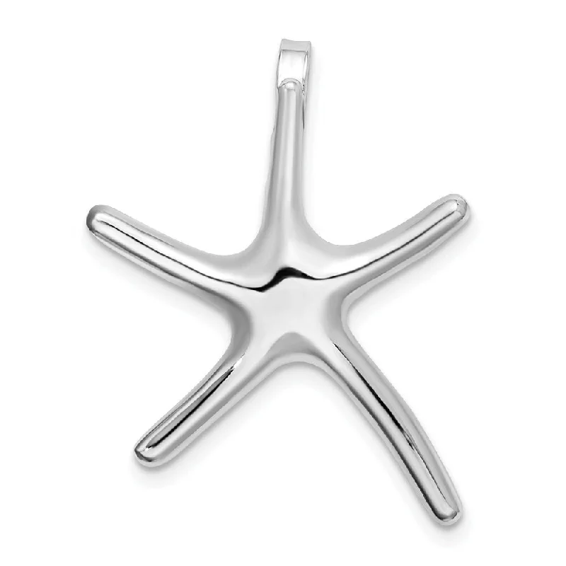 pearl and diamond pendant necklace -Diamond2Deal 925 Sterling Silver Dancing Starfish Slide (Length-28.29mm)