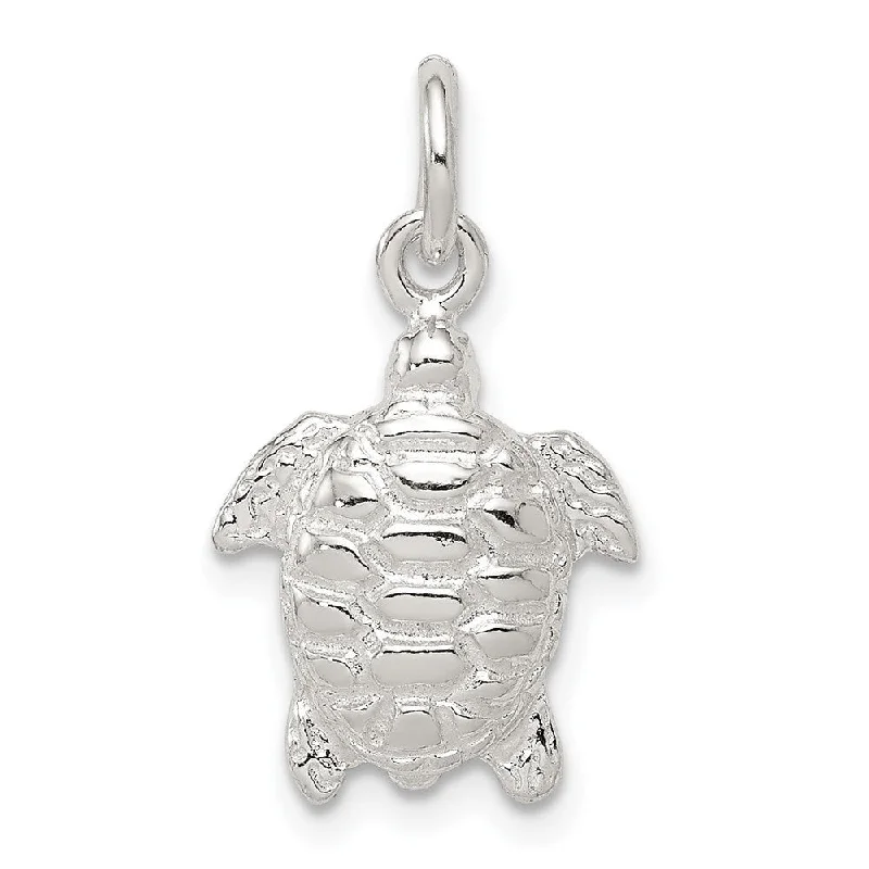 geometric crystal pendant necklace -Diamond2Deal 925 Sterling Silver Turtle Pendant