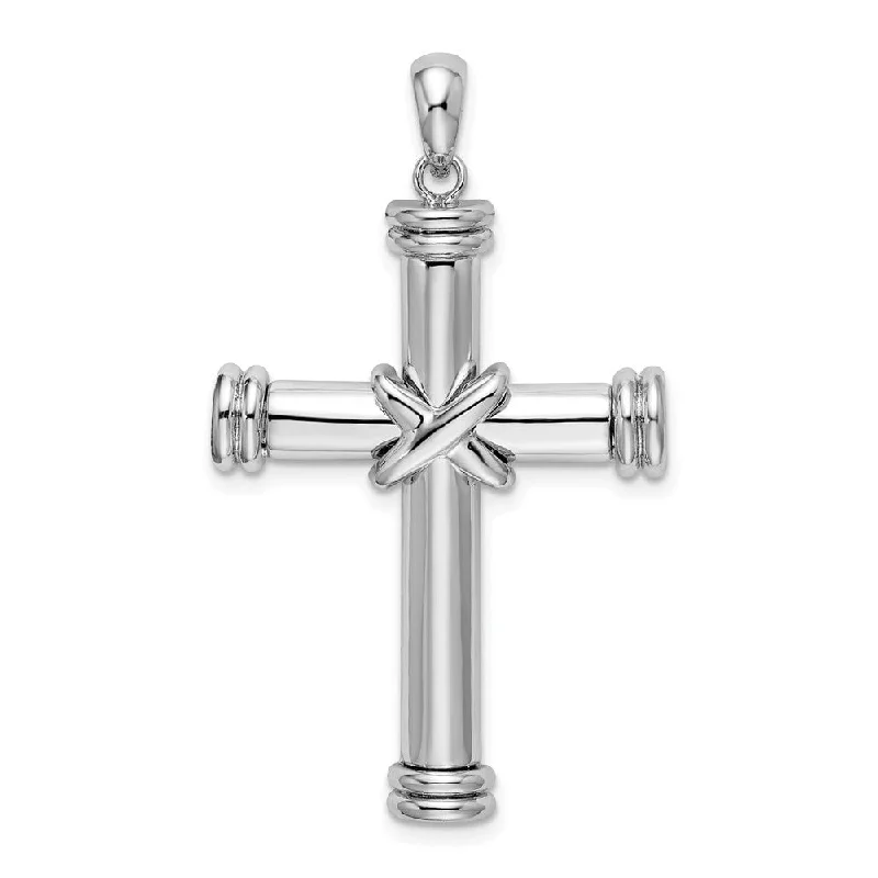 simple gemstone bar necklace -Diamond2Deal 925 Sterling Silver X-Center Latin Cross Pendant