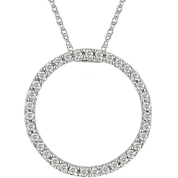 simple silver pendant with initials -Miadora 10k Gold 1/8ct Diamond Circle of Life Necklace