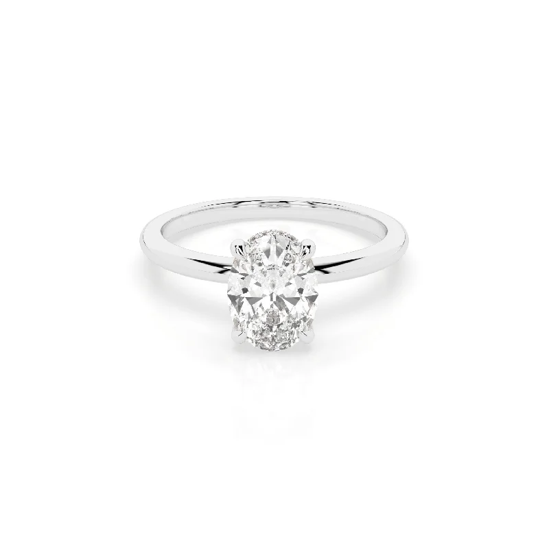 custom platinum engagement rings with diamonds-Ava Engagement Ring - White Gold