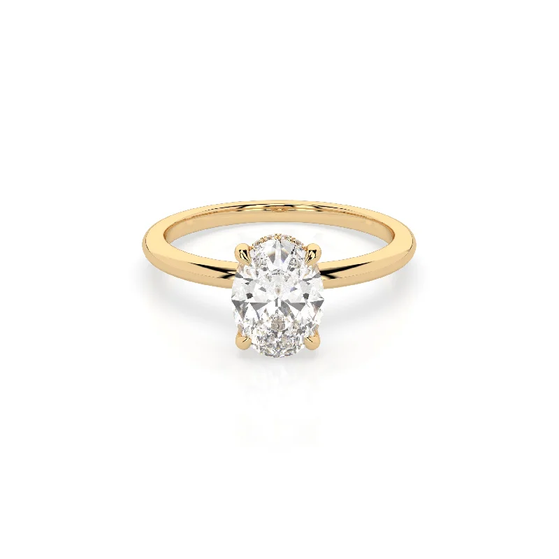 custom wedding rings with multi-stone designs-Ava Engagement Ring - Yellow Gold