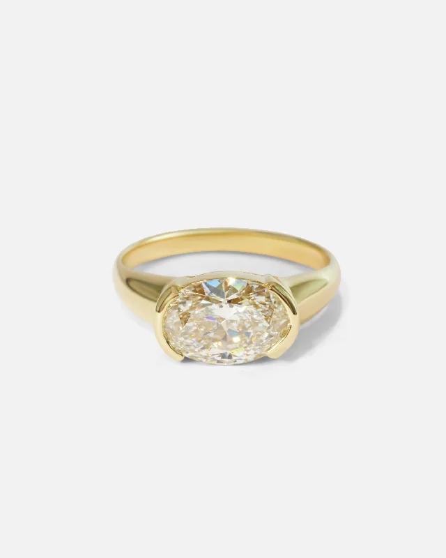 engagement rings with multi-stones for women-Chalice Ring / Lab Diamond