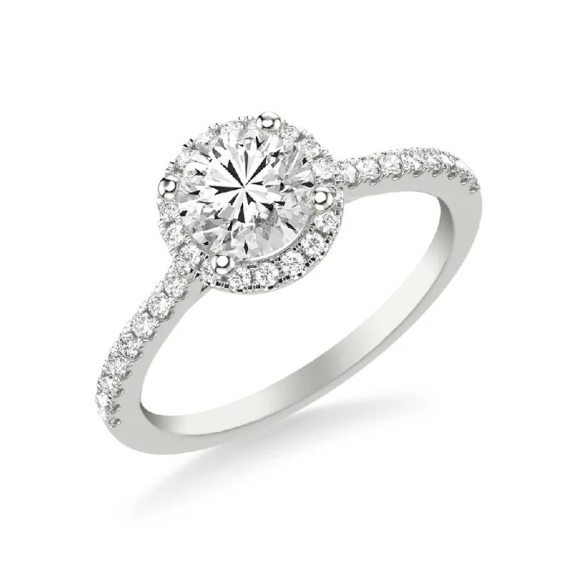 men’s vintage engagement rings with diamonds-Classic Diamond Halo Engagement Ring