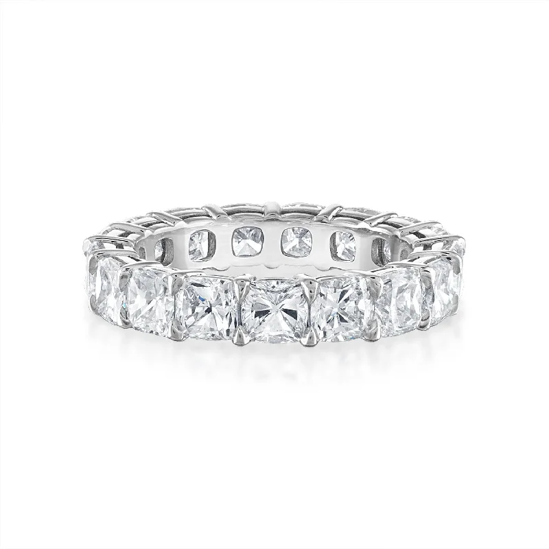 vintage engagement rings with diamonds for men-Cushion Diamond Eternity Band