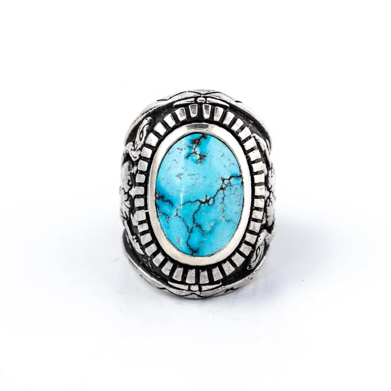 classic wedding bands with rubies for women-Black Mountain x Egyptian Turquoise (Reserved - Dirty Honey)