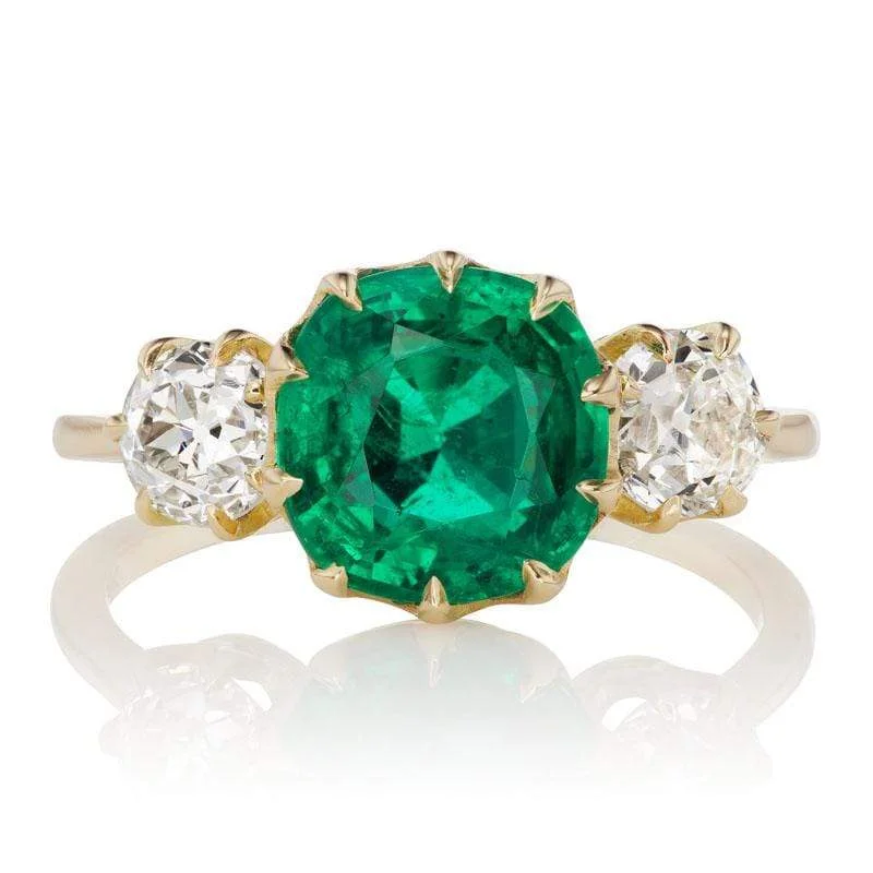 engagement rings for women with emerald gemstones-Mallory 2.66