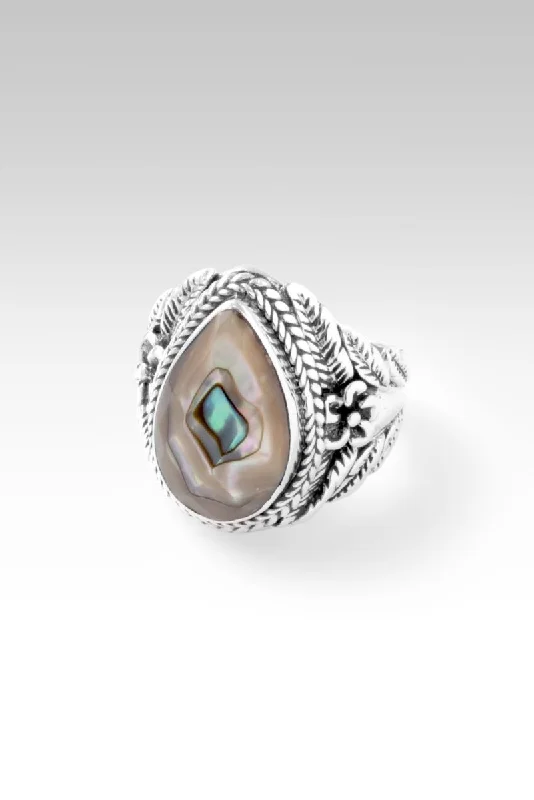 vintage engagement rings with sapphire stones-Floral Harmony Ring™ in Abalone