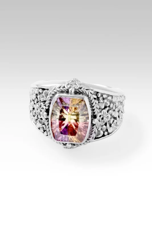 women’s wedding rings with multi-colored gemstones-Flowering Grace Ring™ in Lucky Stone Cubic Zirconia