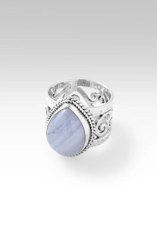 classic gold engagement rings for women-Full Forgiveness Ring™ in Blue Lace Agate