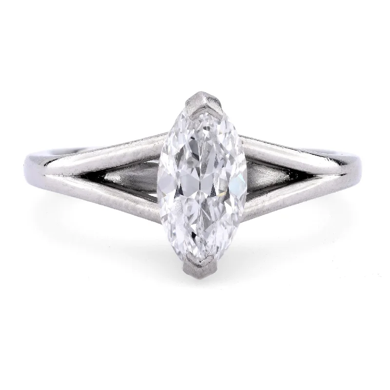 platinum engagement rings with diamonds for men-GIA 1.16 carat marquise cut diamond platinum engagement ring