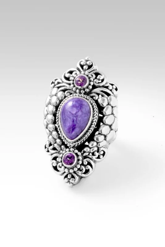 custom engagement rings with colored diamonds-Goodness Follows Me Ring™ in Charoite