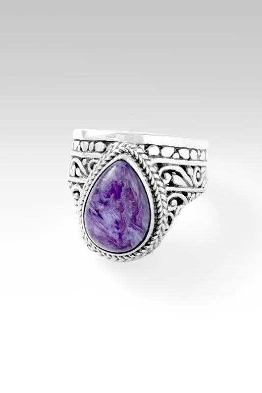 silver engagement rings with diamonds for women-Grace is Waiting Ring™ in Charoite