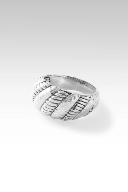 silver wedding bands for men with diamonds-Guidance Ring™ in Hammered