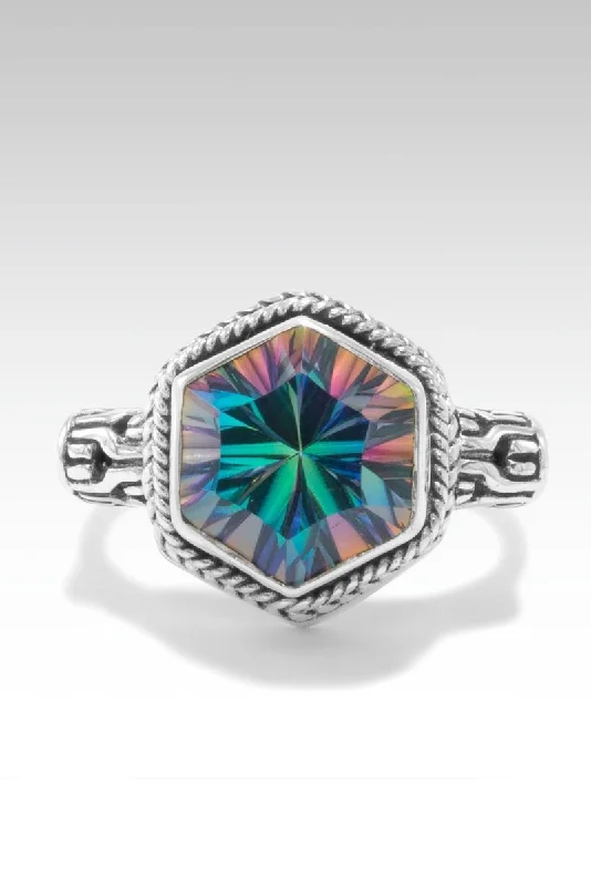 women’s titanium rings with diamonds-Heavenly Grace Ring™ in Fire & Ice™ Mystic Quartz