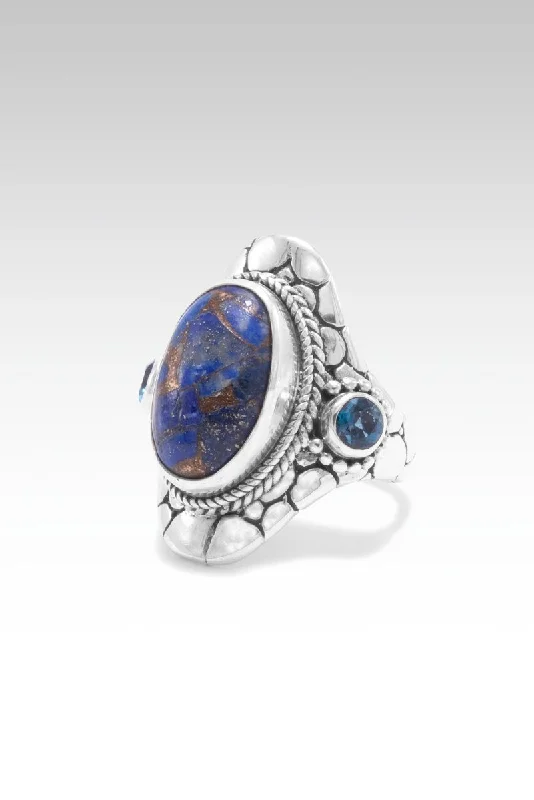 women’s rings with diamonds and sapphires-Heavenly Wisdom Ring II™ in Lapis with Bronze Matrix