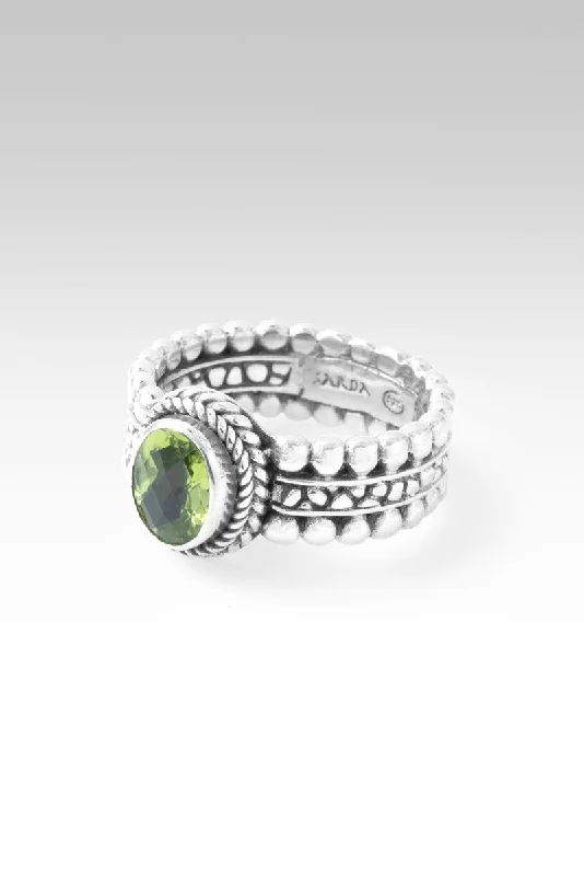 women’s wedding rings with colored diamonds-Hope and Future Ring II™ in Peridot