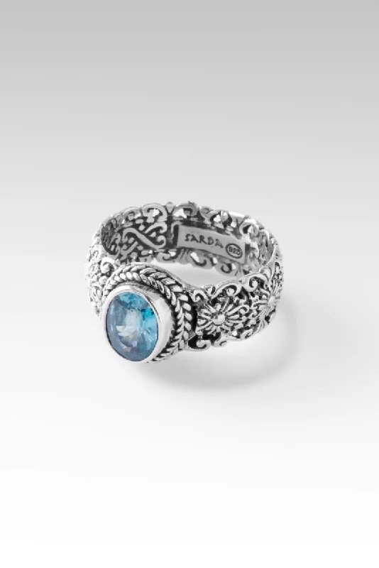 custom engagement rings with colored diamonds-Infinite Hope Ring™ in Blue Zircon