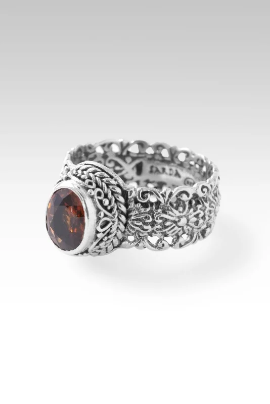 personalized silver wedding rings with diamonds-Infinite Hope Ring™ in Cognac Zircon