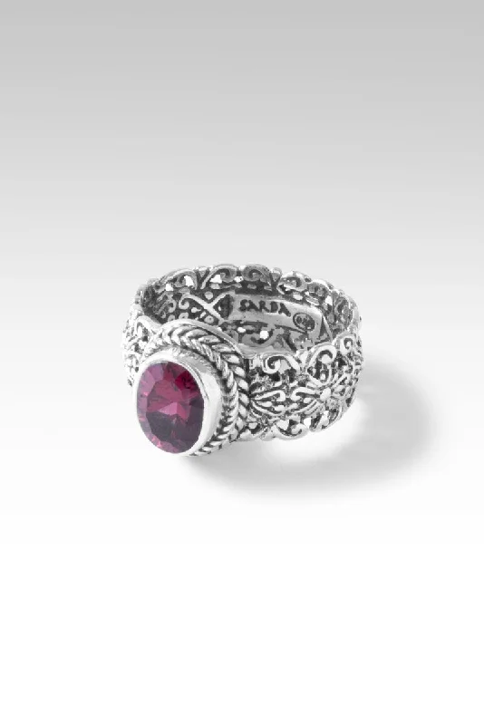 women’s engagement rings with diamonds and colored stones-Infinite Hope Ring™ in Malawi Pink Color Change Garnet