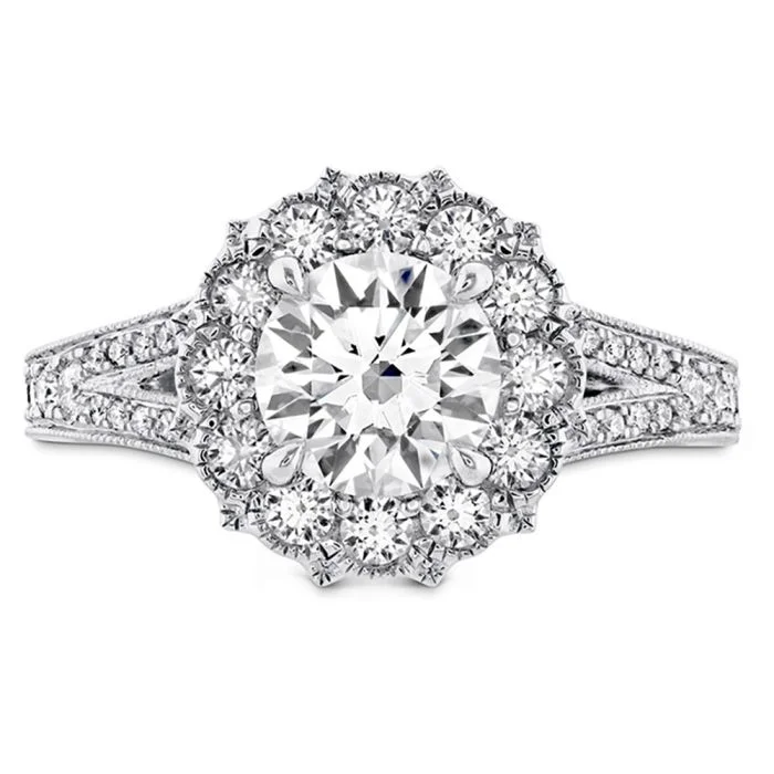 women’s engagement rings with colored stones-Liliana Diamond Halo Semi-Mount